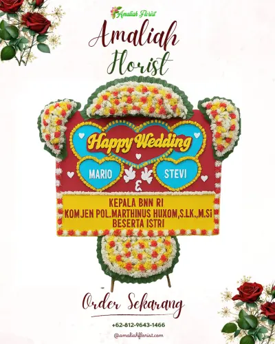 Karangan Papan Bunga Pernikahan di Botu
